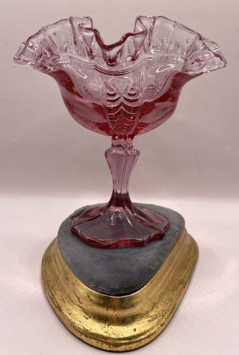 Fenton Other - Vintage Fenton Empress Cranberry Colonial Pink Footed Pedestal Compote